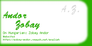 andor zobay business card